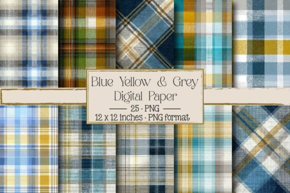 Blue Yellow and Grey Plaid: A Versatile Design for Creative Projects