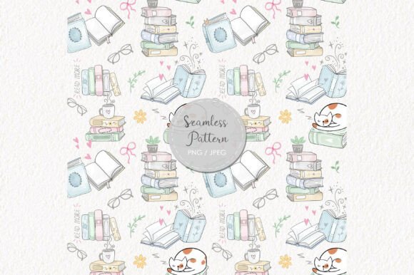 Books Seamless Pattern PNG, JPEG Files