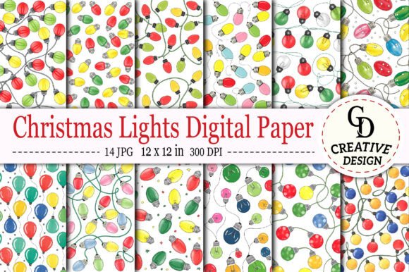 Christmas Lights Digital Paper