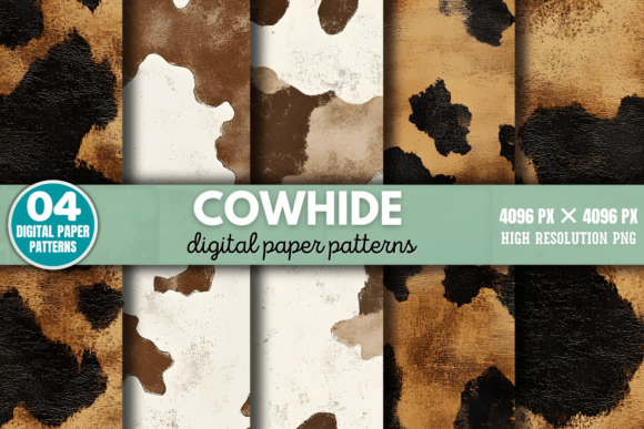 Cowhide Digital Paper Background 3