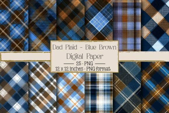 Dad Plaid - Blue and Brown: A Versatile Design for Creative Projects