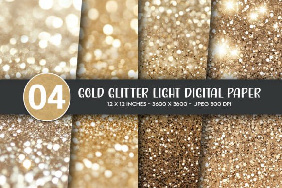 Gold Glitter Light Digital Paper: A Versatile Design for Modern Creativity