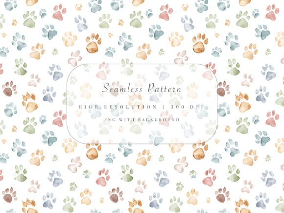 Pastel Paw Print Seamless Pattern: A Playful Addition to Creative Projects