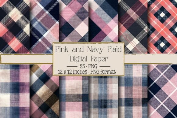 Pink and Navy Plaid: A Versatile Design for Creative Projects