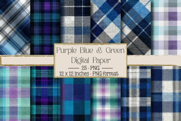 Purple Blue Green Plaid