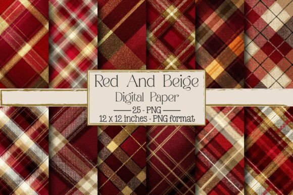 Red and Beige Seamless Plaid: A Versatile Design for Creative Projects