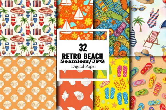 Retro Beach Seamless Pattern: A Versatile Design for Creative and Business Success