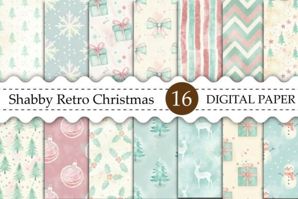 Shabby Retro Christmas Digital Paper: A Versatile and Stylish Design Resource