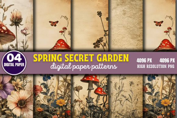 Spring Secret Garden Digital Paper 8