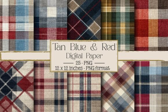 Tan Blue Red Masculine Plaid: A Versatile Design for Modern Creatives