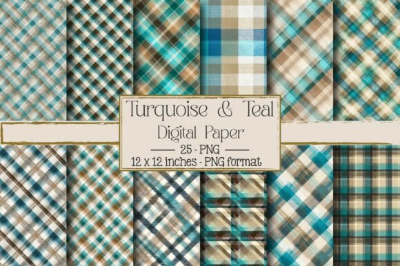 Tan, Turquoise Teal Plaid: A Versatile Design for Creative and Practical Use