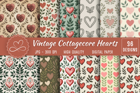 Vintage Cottagecore Heart Leaves: A Timeless Blend of Rustic Romance and Soft Countryside Charm