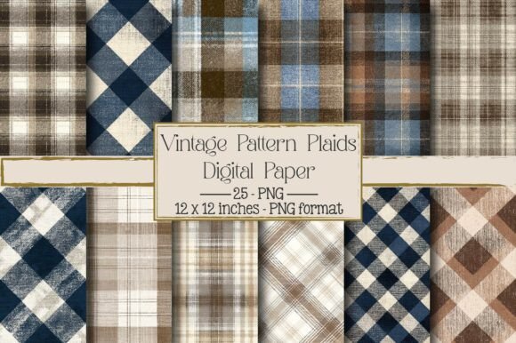 Vintage Pattern Plaids for Creative and Commercial Use