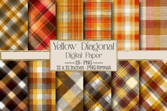 Yellow Seamless Diagonal Plaid